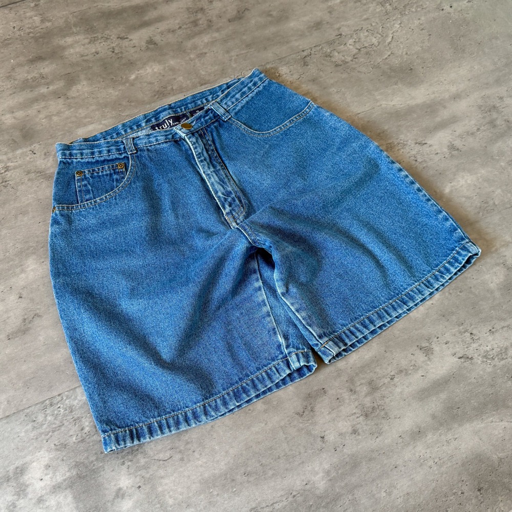 Vintage VTG Y2K Baggy Relax Fit Wide Truly Denim Jorts Short's
